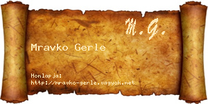 Mravko Gerle névjegykártya
